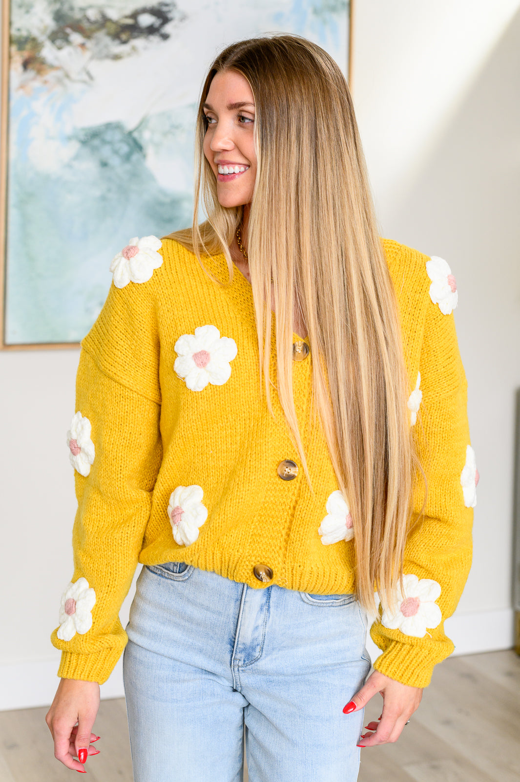 You're Enough Floral Cardigan